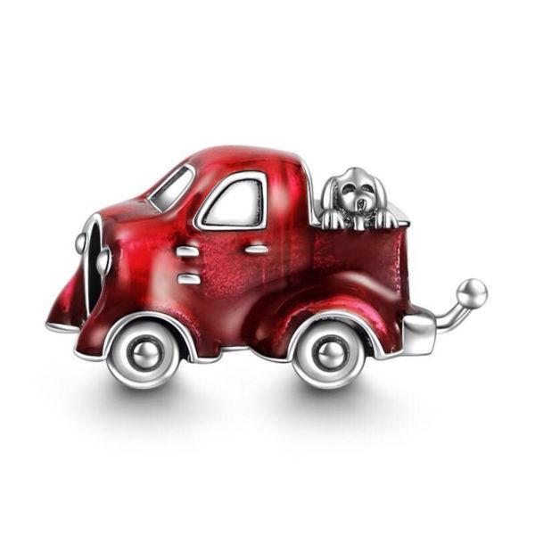 Genuine 925 sterling silver pick up truck and a dog charm
