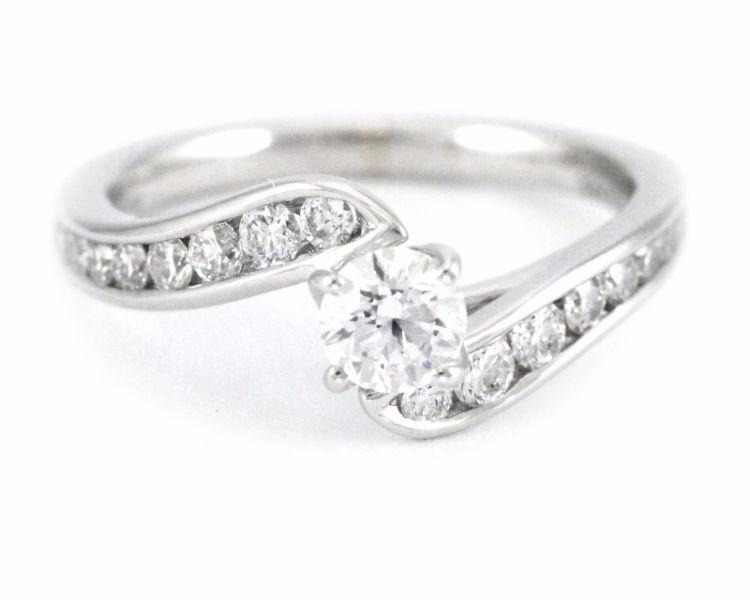 14k White Gold diamond ring(1+18 RBC dia, 0.85ct tdw)#2954