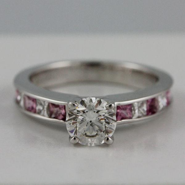 14k White Gold Diamond/Sapphire Ring(estate,0.79ct tdw) #537