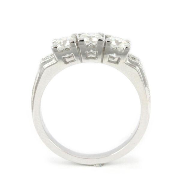 14k White gold ring (8 diamonds, 1.12ct tdw, Weight: 4.6g) #3334