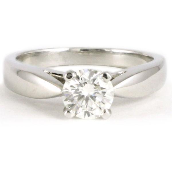 Platinum diamond ring (estate, 0.75ct tdw) #720