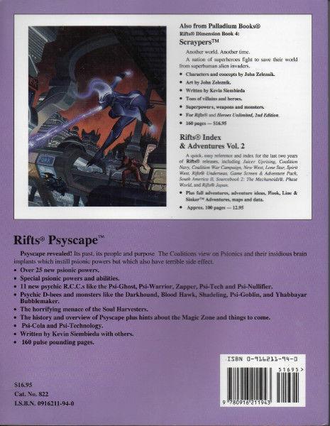 RIFTS WORLD BOOK 12: PSYSCAPE - Kevin Siembieda - 2001