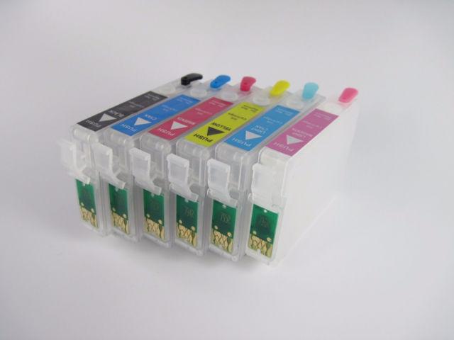 New Empty Refillable Cartridges For Epson 1400/1430 T0791- T0796