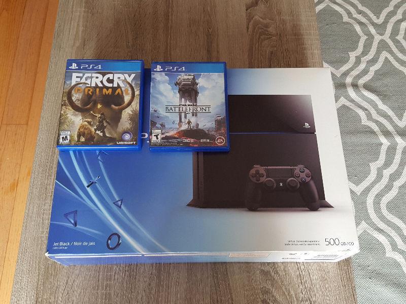 Perfect condition PS4 with 2 games
