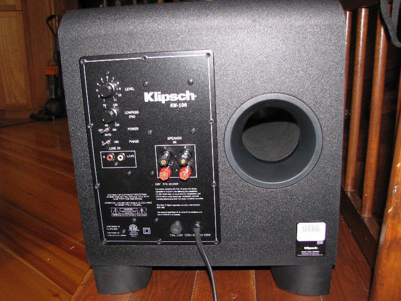 Klipsch KW-100 couples a 10-inch driver 225-Watt Sub/ reduced