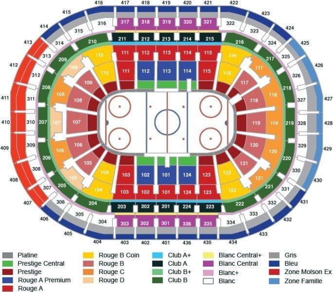 AWESOME REDS LOWER BOWL / VIP DESJARDINS for 2016-17 HABS GAMES
