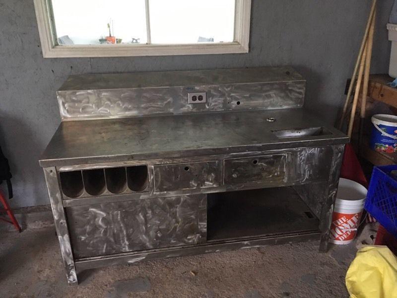 Stainless steel workbench with storage