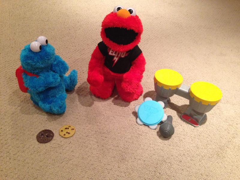 Rock and Roll Elmo and Count and Crunch Cookie Monster