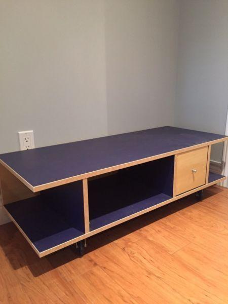 IKEA TV stand on casters with drawer