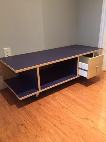 IKEA TV stand on casters with drawer