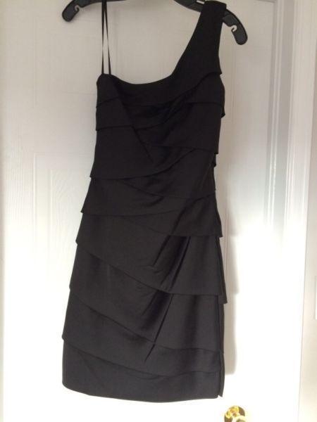 One shoulder black dress from BCBG