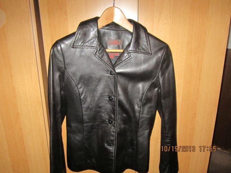 Ladies Black leather jacket $50