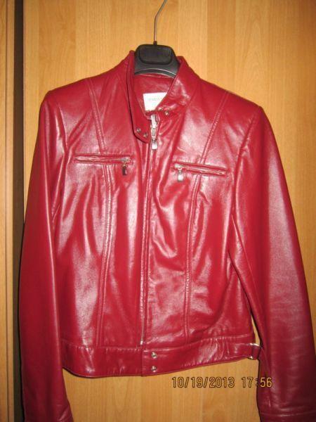 ladies Burgundy/Wine leather jacket