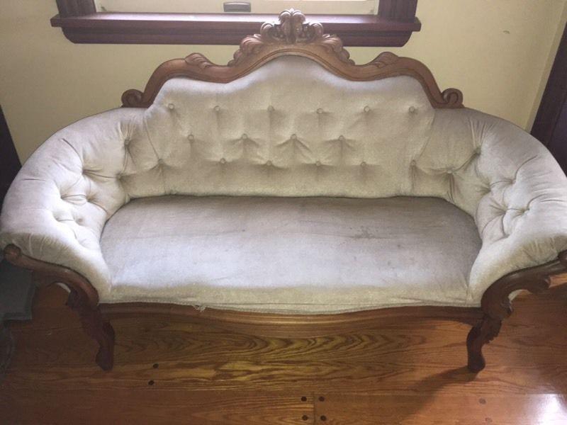 Antique Settee Beautiful Hand Carved Wood