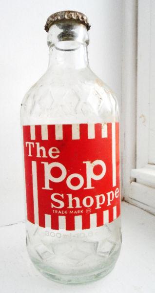 Vintage 1975's POP SHOPPE Root Beer ACL Bottle w/ Original Cap