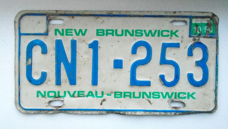 Vintage License Plate - New Brunswick - 1987/91 - CN1-253