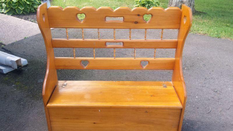 pine storage bench