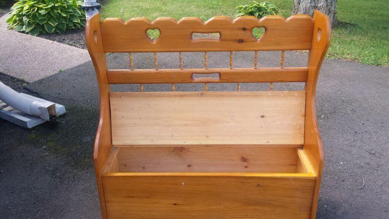 pine storage bench
