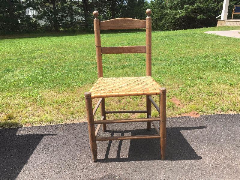 Antique weaved seat chair