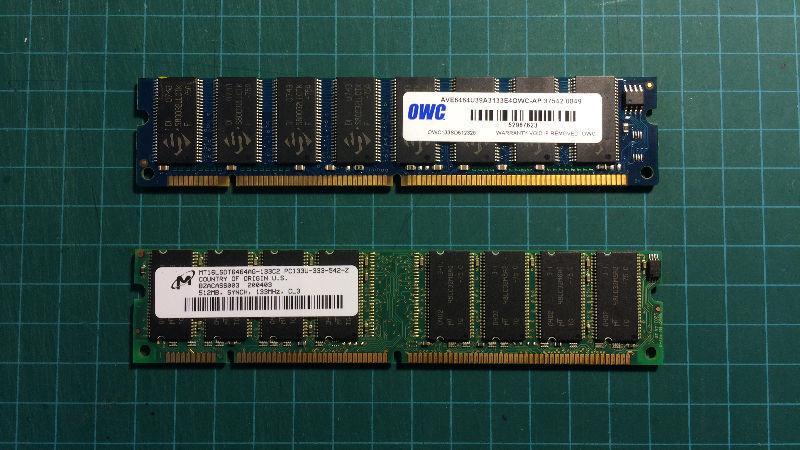1 GB of SDRAM Memory (2 x 512 MB PC 133 RAM)