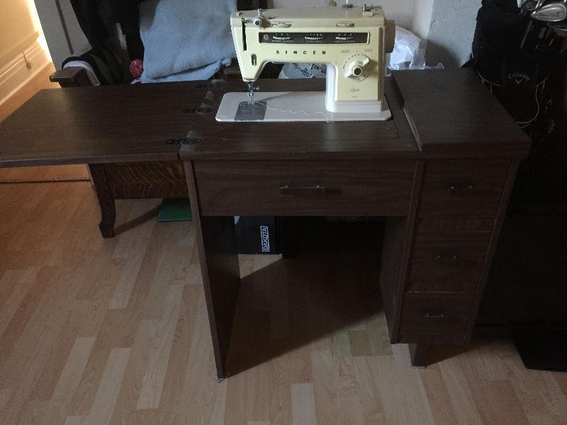 Singer sewing machine and cabinet