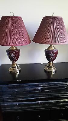 Burgundy table lamps