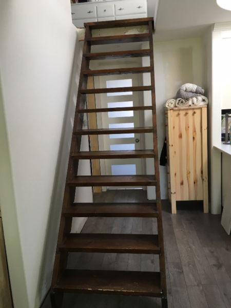 Solid Wood Open Staircase - Ladder Style