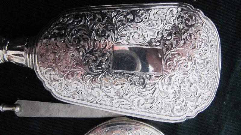 Vintage Birk's sterling silver 4 piece vanity set