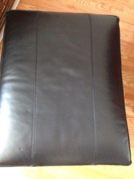 IKEA black leather ottoman