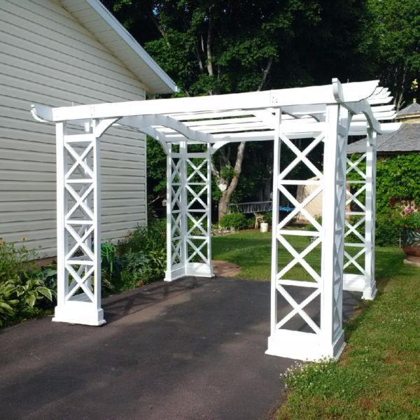 12'x12' White Wooden Arbour. Available after August 13, 2016
