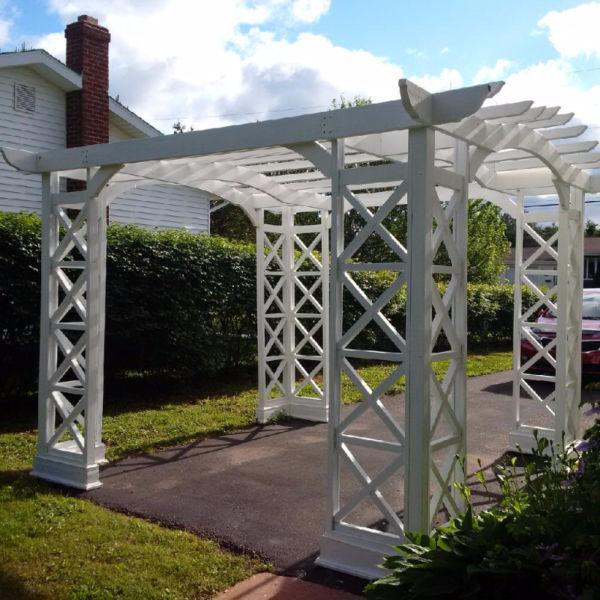 12'x12' White Wooden Arbour. Available after August 13, 2016