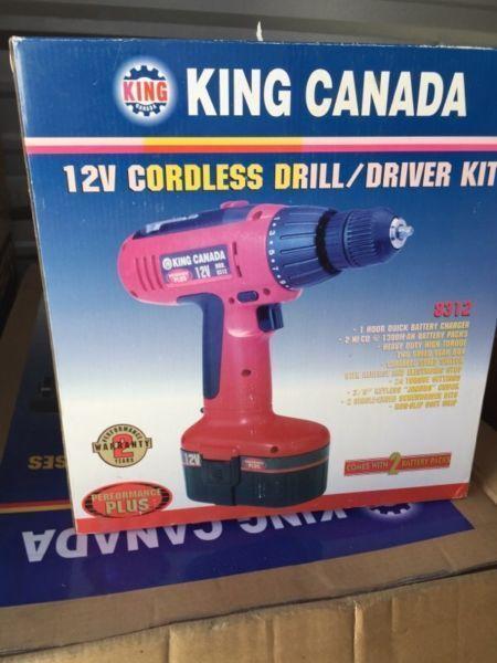 King new in box cordless drill kit