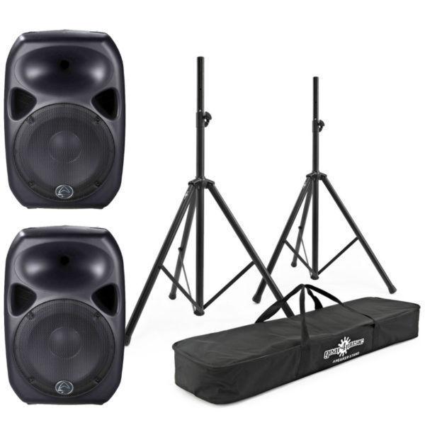 2 Powered PA System Speakers - Wharfedale Pro Titan 15