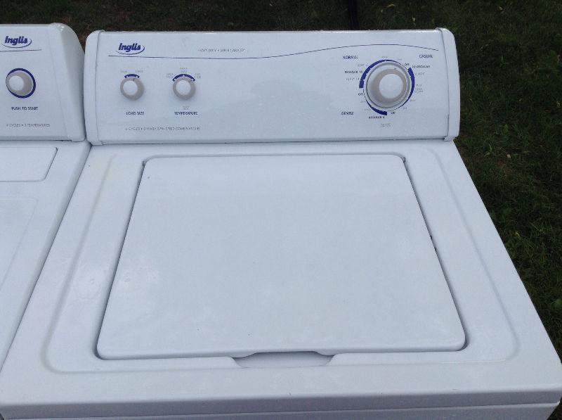 Matched set of whirlpool built super capacity washer and dryer