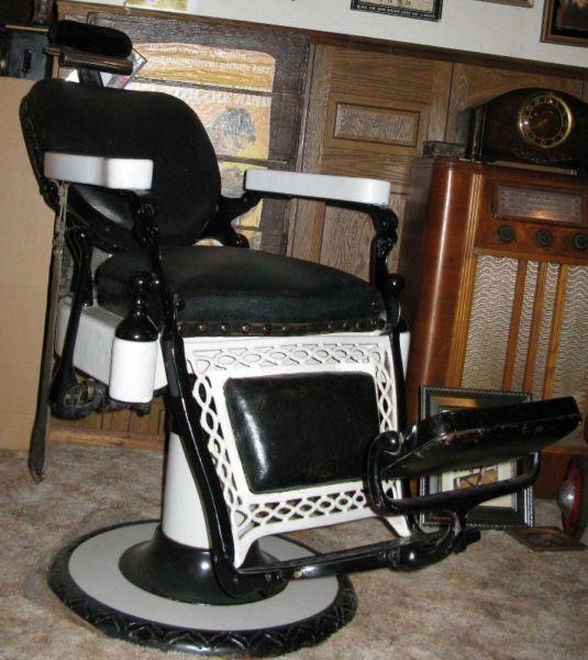 VeryOld and Rare Antique Hanson Porcelain Barber Chair