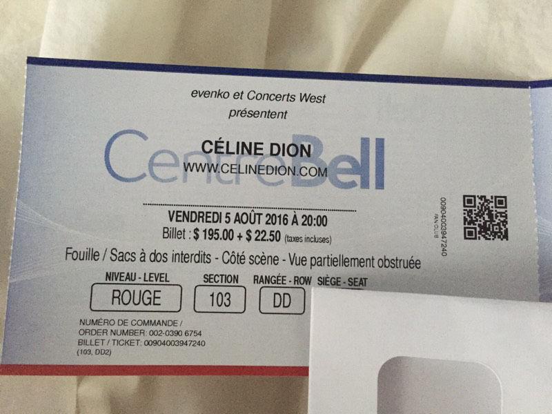 Céline Dion 5 août 4e rangée de la scène!!! 4th row from stage