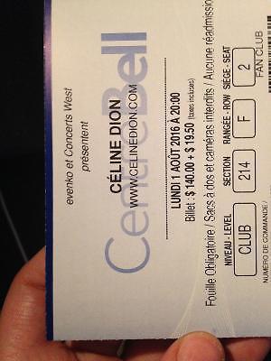 Celine Dion Tickets August 1 Bell Centre Aout 1