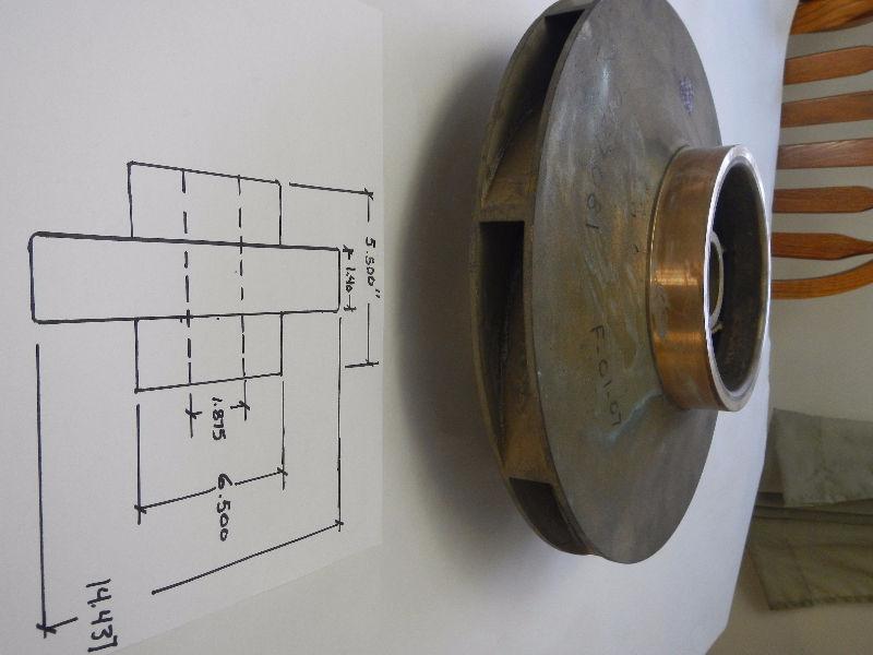 Bronze Pump impeller for Flygt, Aurora or Grundfos