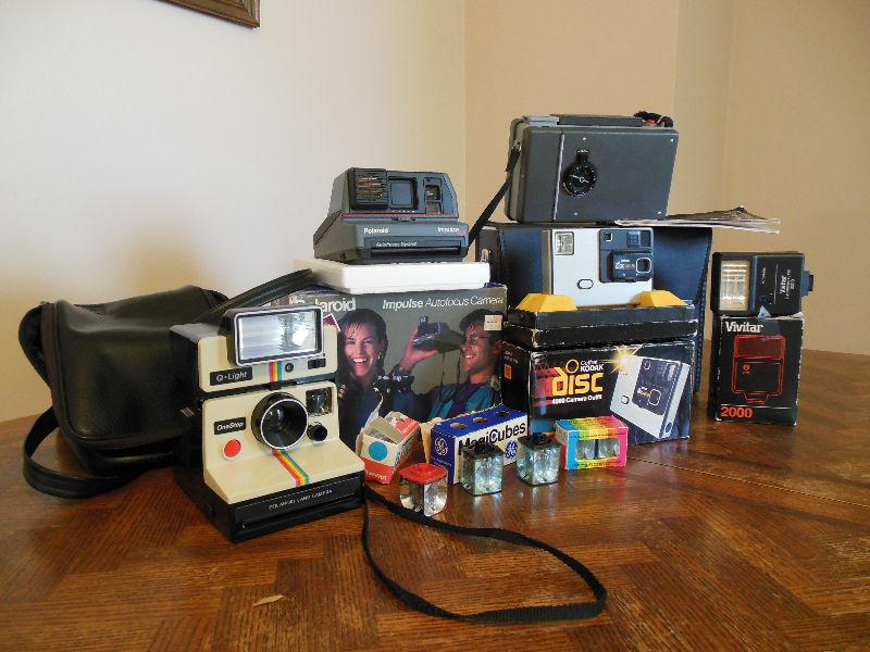 Vintage Cameras Polaroid Collection & Coffret Kodak Disc