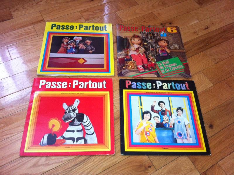 passe-partout disc vinyl jeunesse 80's ( lot de 4 )