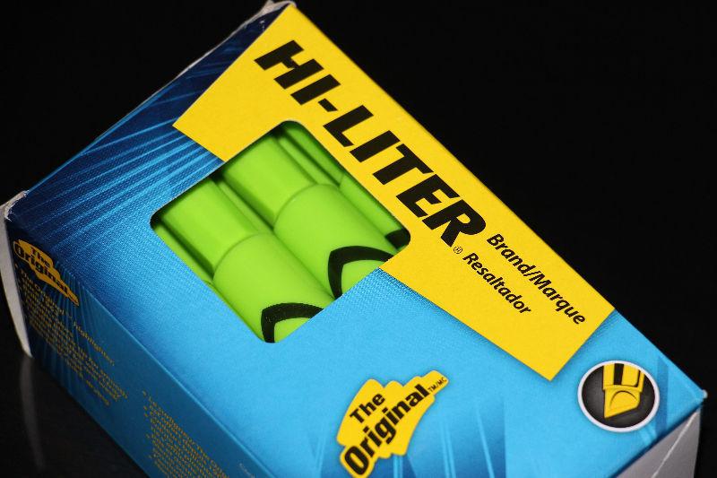 6X HI LITER-SURLIGNEURS/HIGHLINERS-VERT/GREEN (NEUF/NEW)