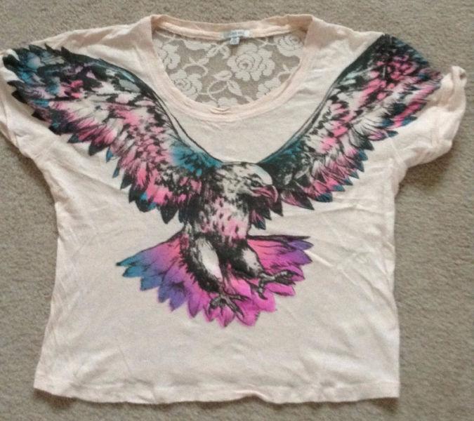 Forever 21 Cropped Eagle Tee