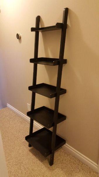 Black Leaning Ladder Bookshelf