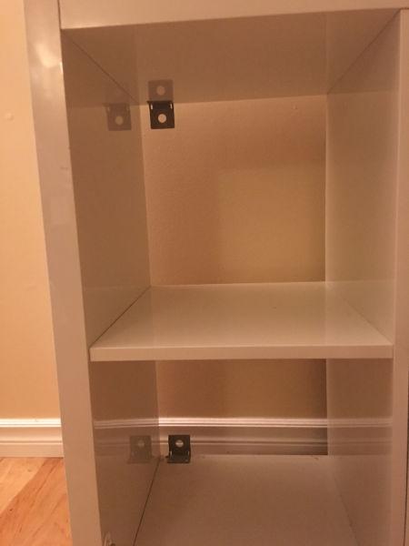 Ikea shelf with two box inserts