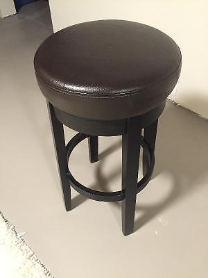 2 - Brown Leather Bar stools
