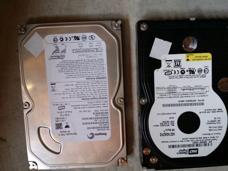 2 hard disks 80G and 74G