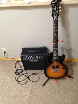 Electric guitar with amp