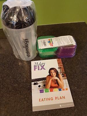 21 day Fix Containers, Eating Plan Book and Shakeology Cup