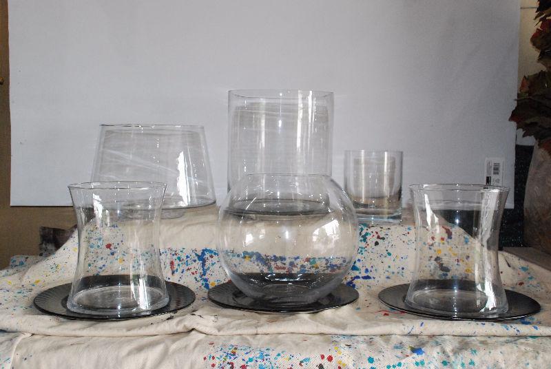 Decoration - 6 glass vases (price for batch of 6)