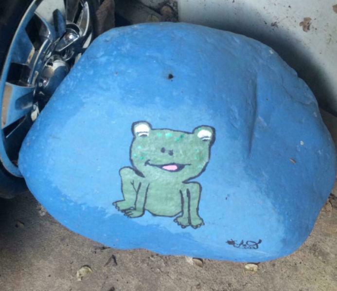 Large painted rock